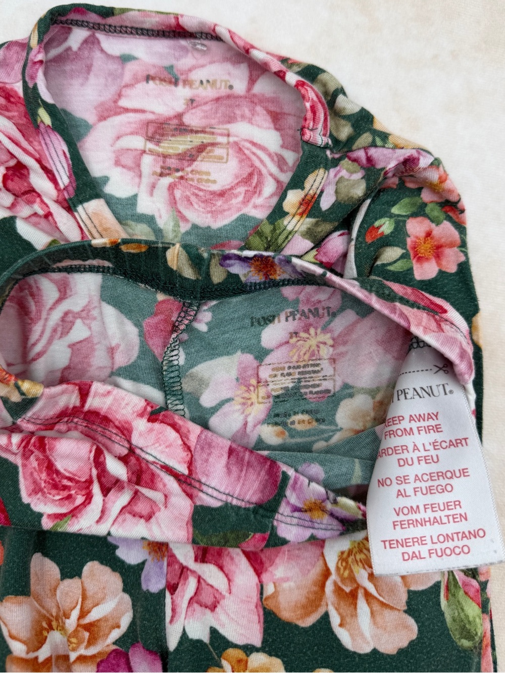 Posh Peanut Floral Pajama Set - Green, Pink, Yellow - Picture 2 of 3